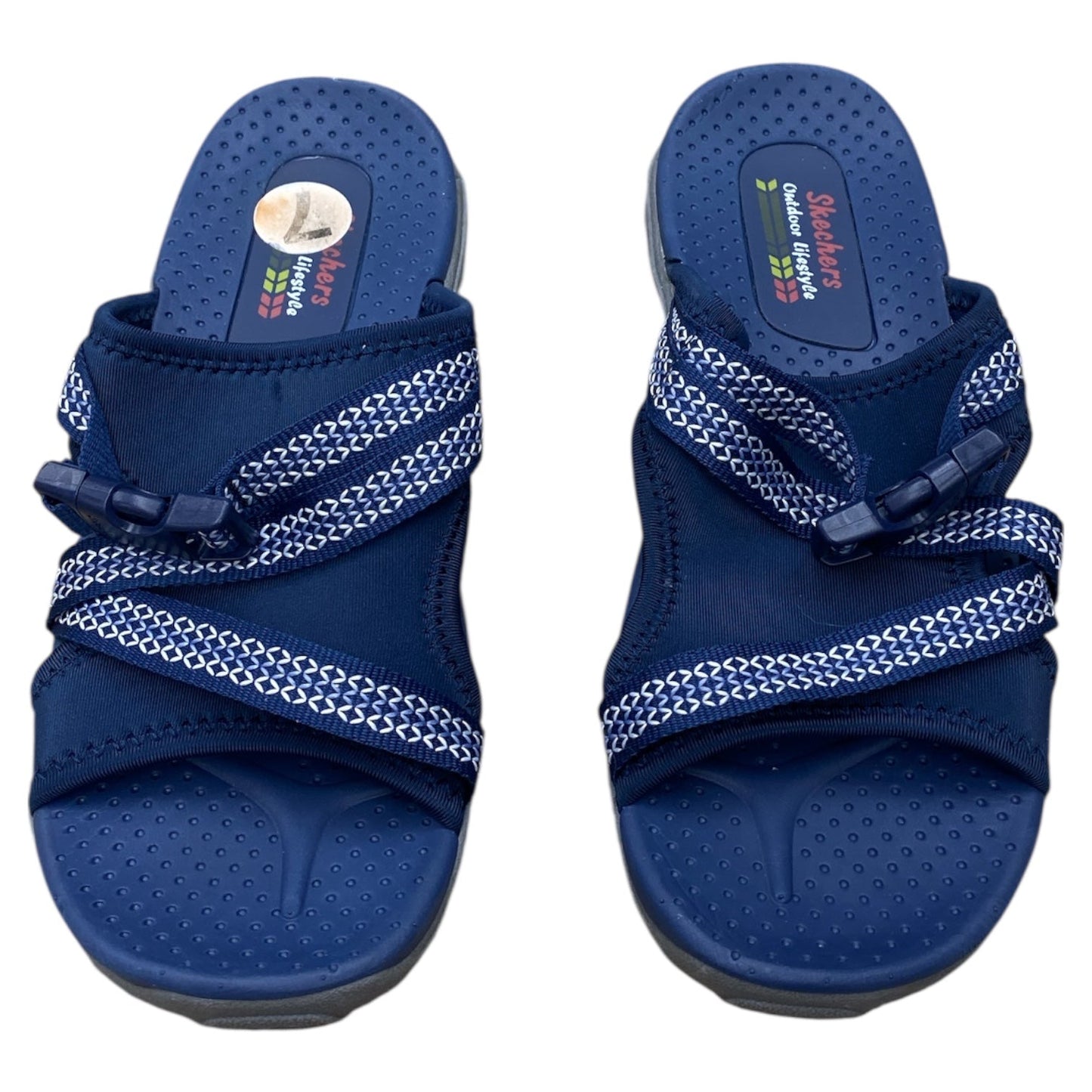 Sandals Flats By Skechers In Blue & White, Size:7