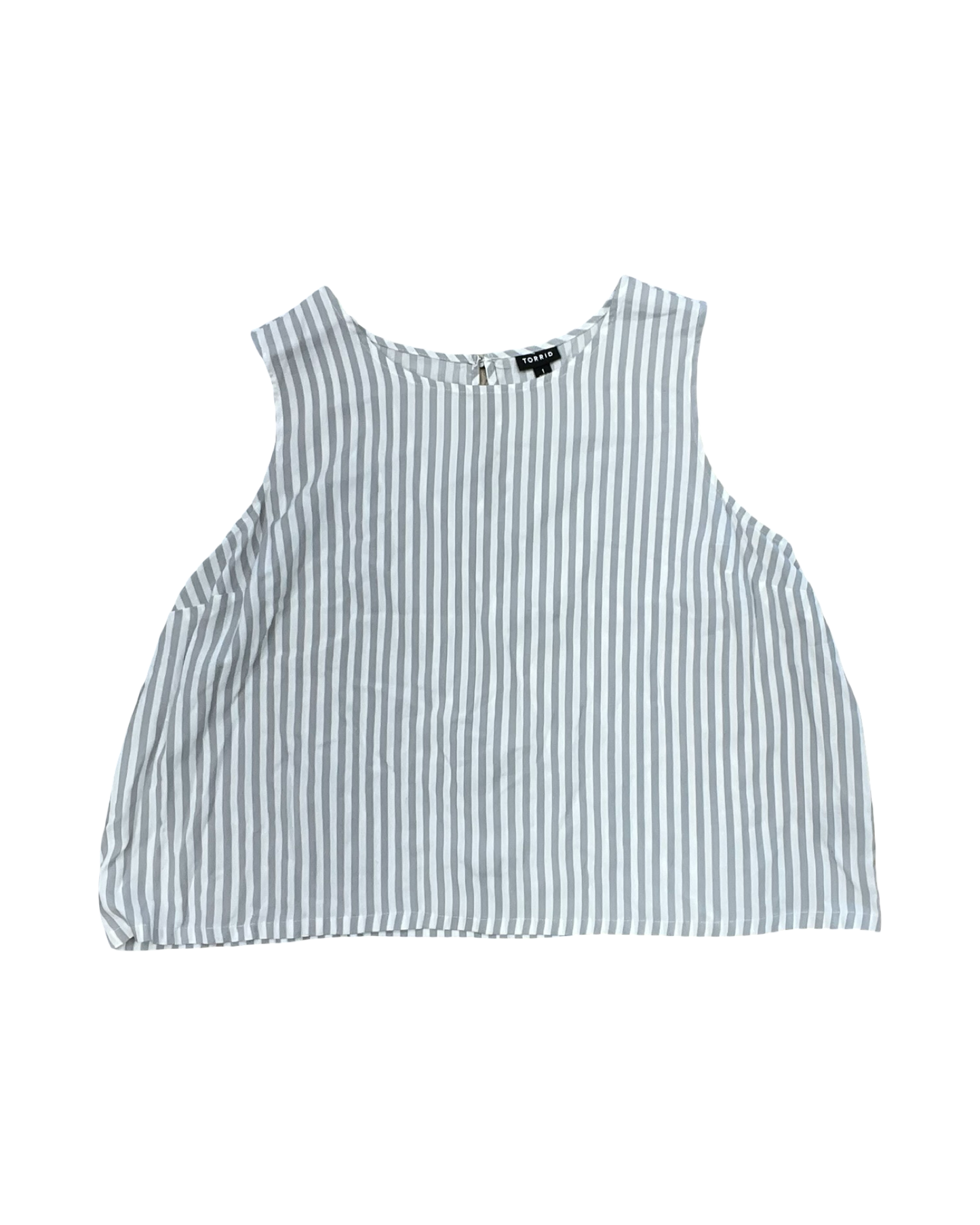 Top Sleeveless By Torrid In Grey & White, Size:1X
