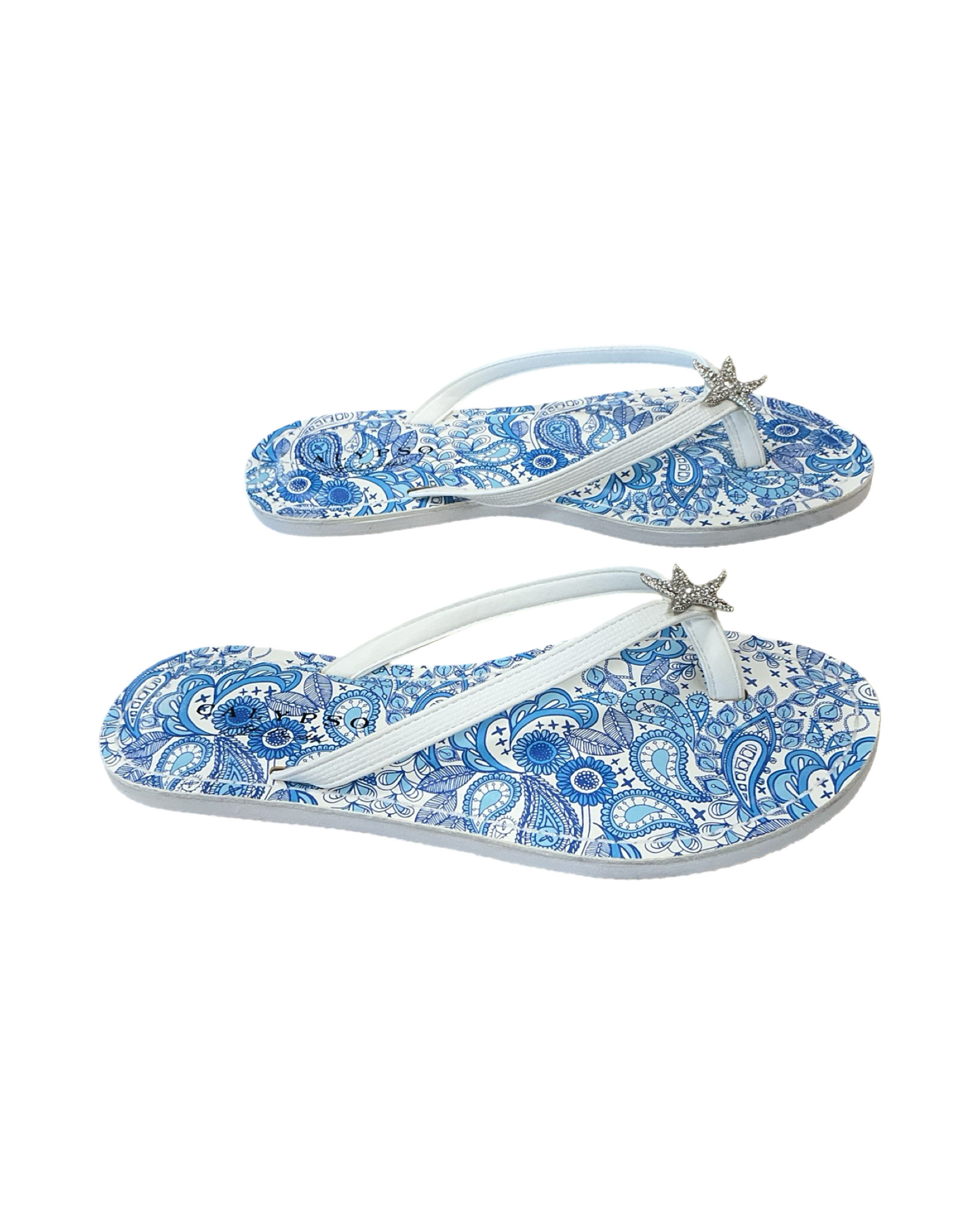 Sandals Flip Flops By Calypso St Barth In White, Size:8