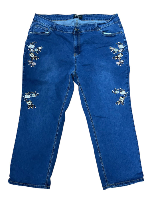 Capris By Bloomchic In Blue Denim, Size:24