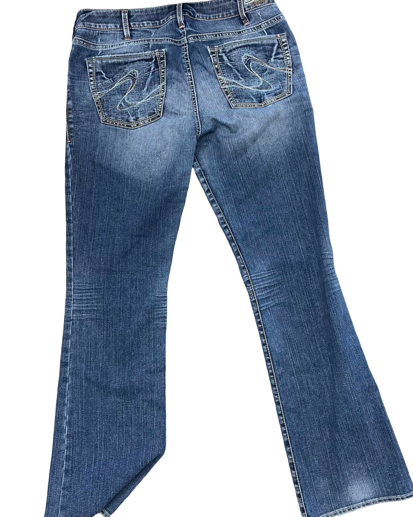 Jeans Boot Cut By Silver In Blue Denim, Size:16