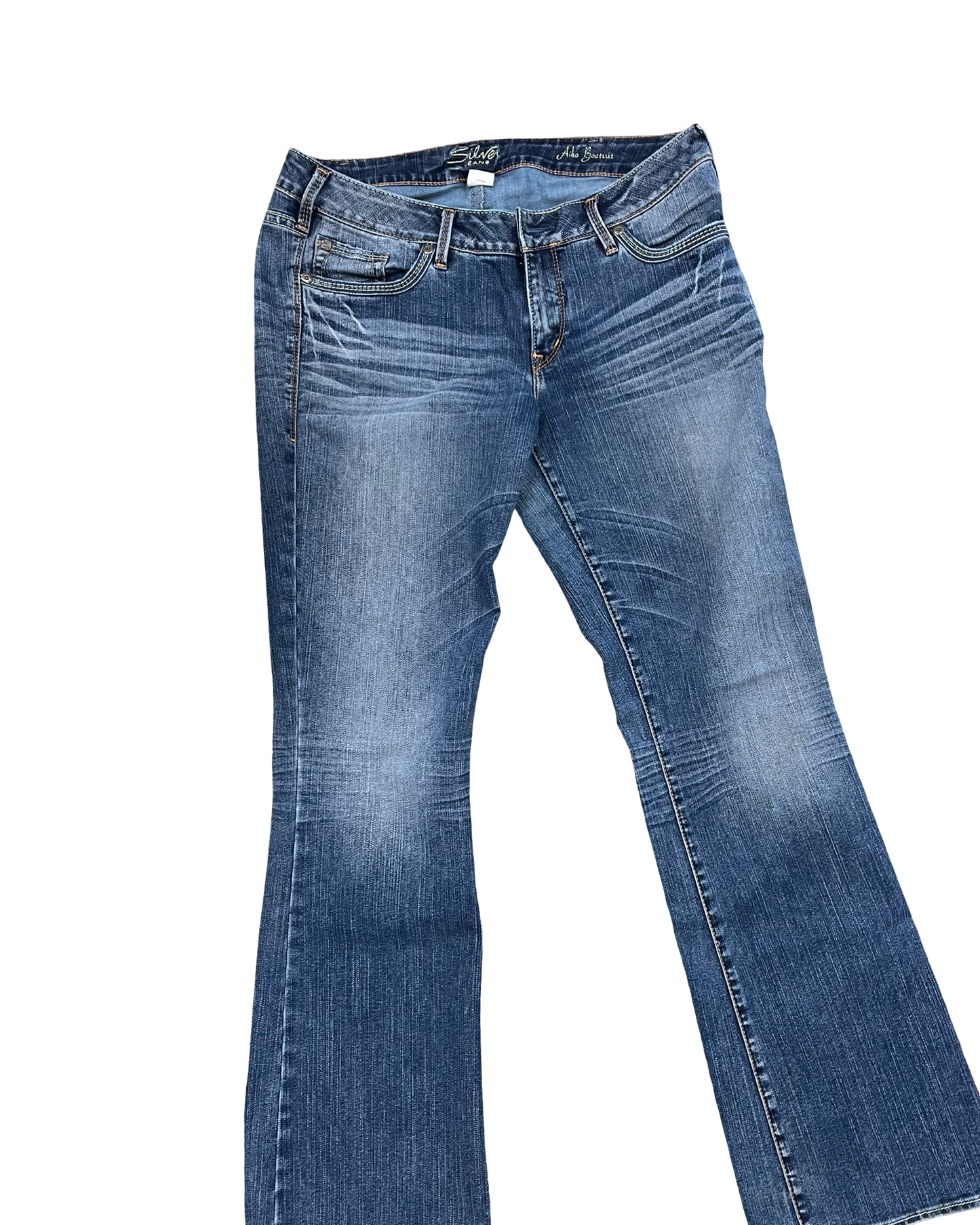 Jeans Boot Cut By Silver In Blue Denim, Size:16
