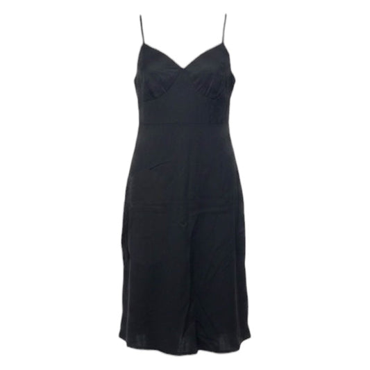 Linen Blend Slip Dress By Lemmie For Nina Leonard In Black, Size: 12