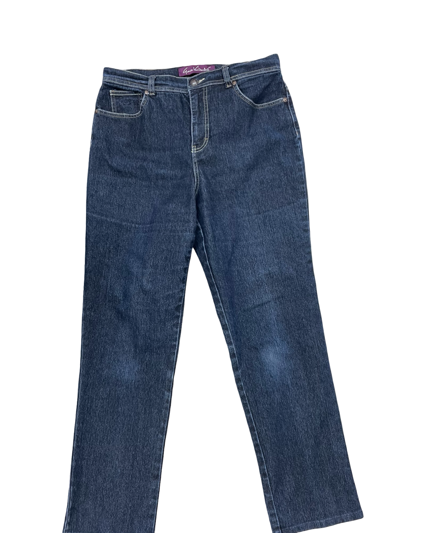 Jeans Straight By Gloria Vanderbilt In Blue Denim, Size:8