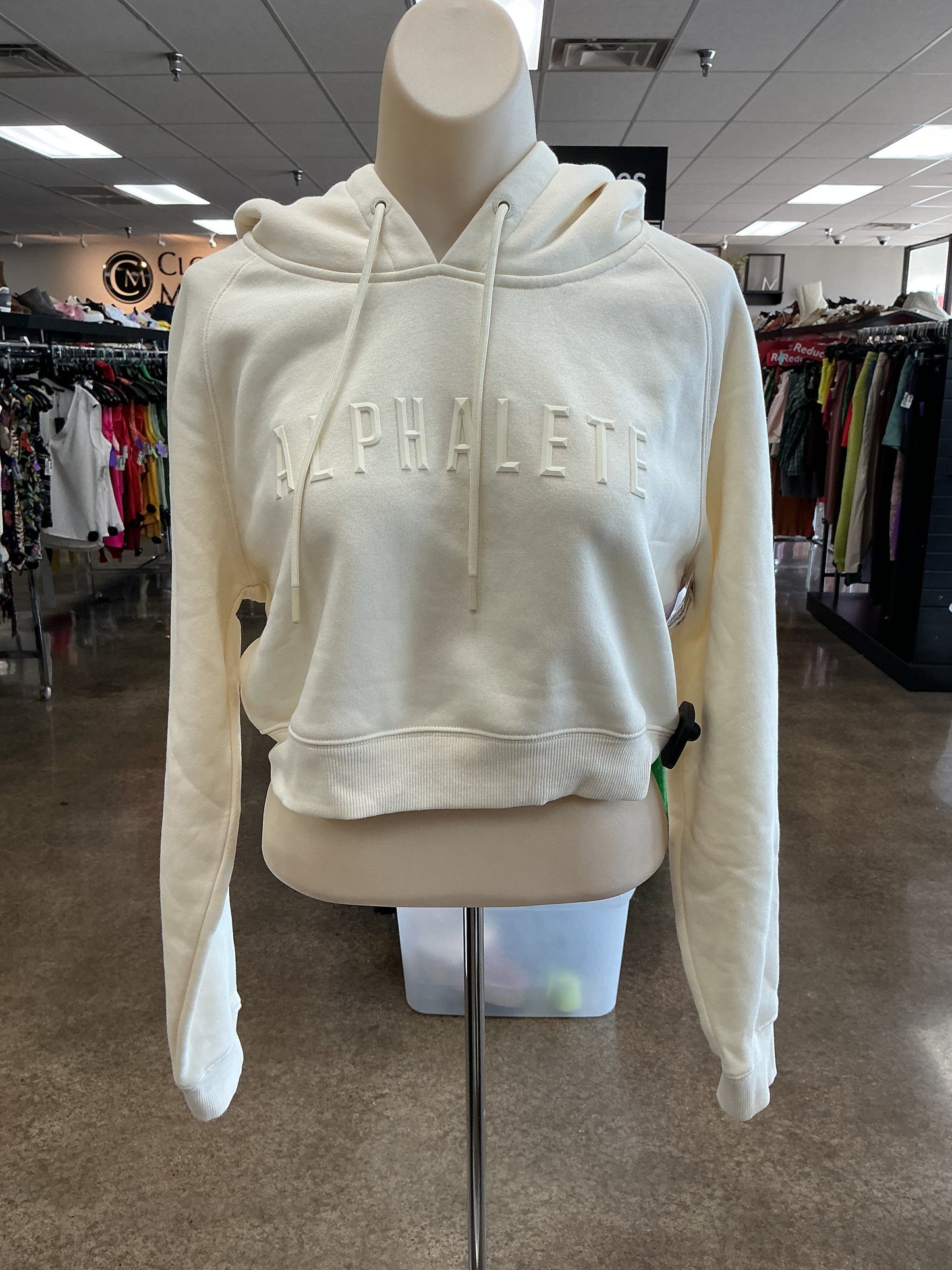 Athletic Sweatshirt Hoodie By Alphalete In Cream, Size:S