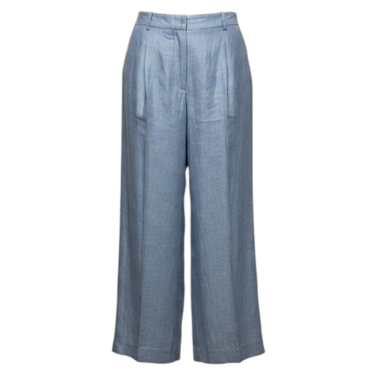 Sullivan 100% Linen Trousers Designer By Lafayette 148 In Blue, Size: 14