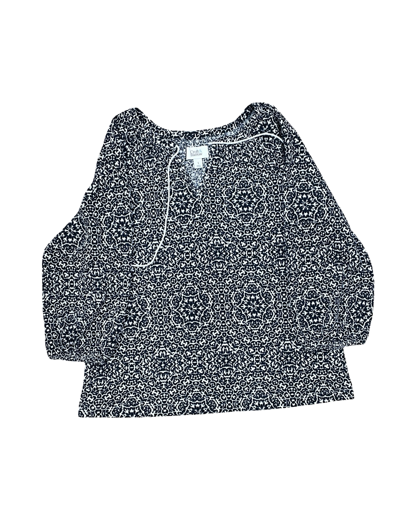 Top Ss By Croft And Barrow In Blue & White, Size:S