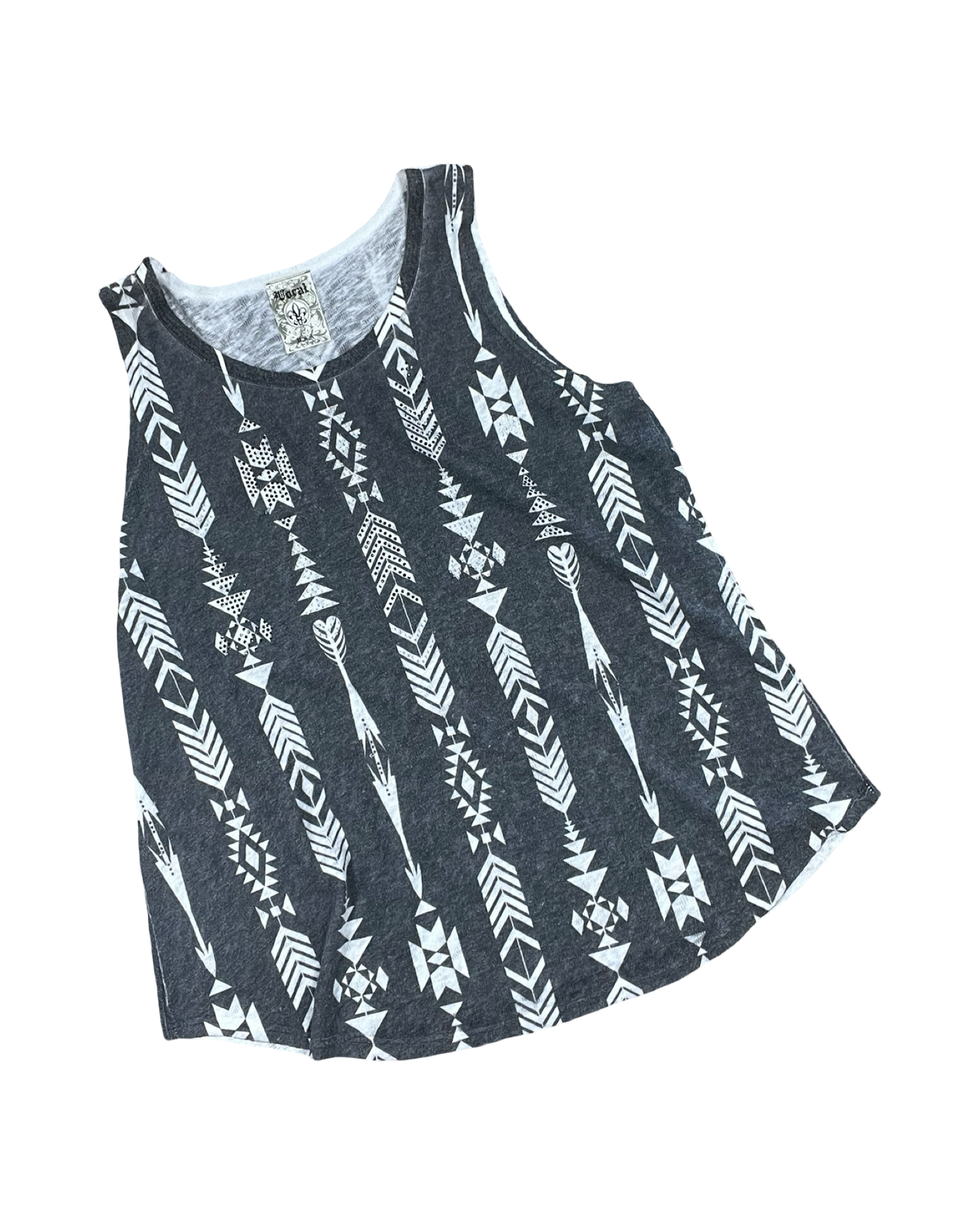 Top Sleeveless By Vocal In Grey & White, Size:Xl
