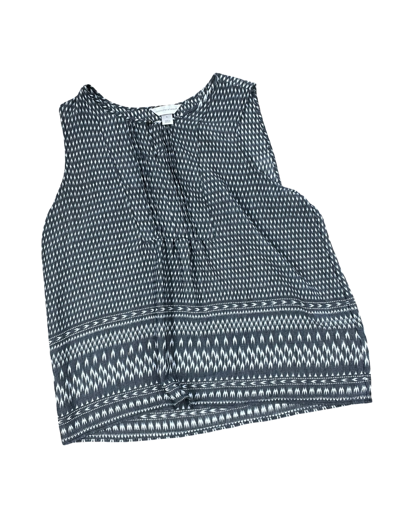 Top Sleeveless By Christopher And Banks In Blue & Grey, Size:Xl