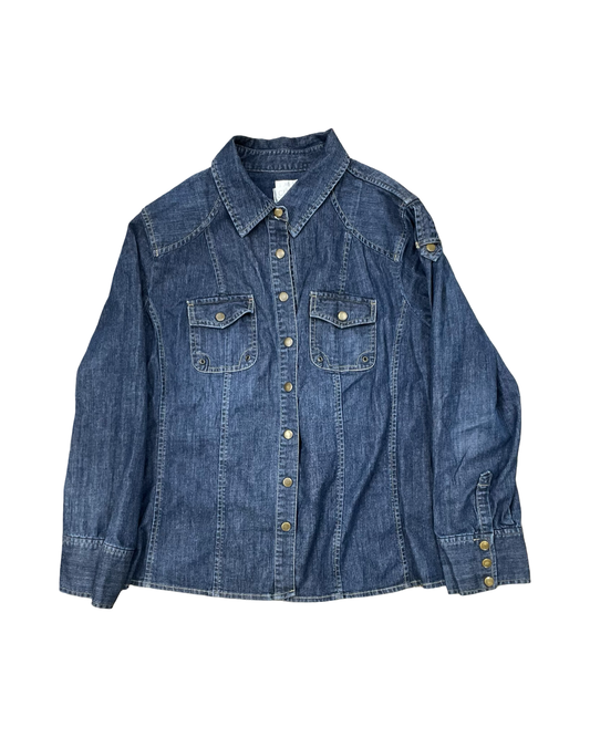 Jacket Denim By Cj Banks In Blue, Size:2X
