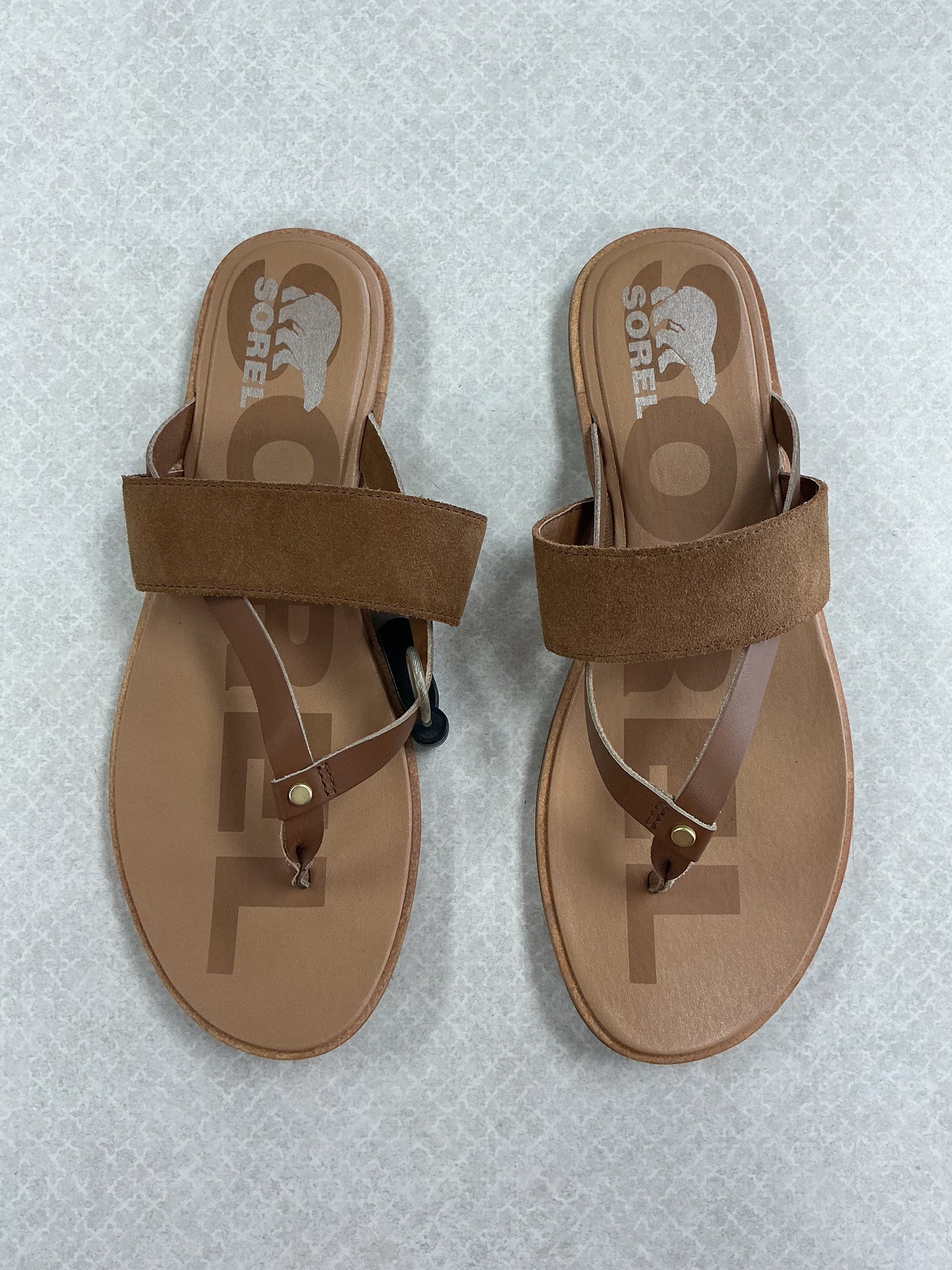 Sandals Flip Flops By Sorel In Tan, Size:10