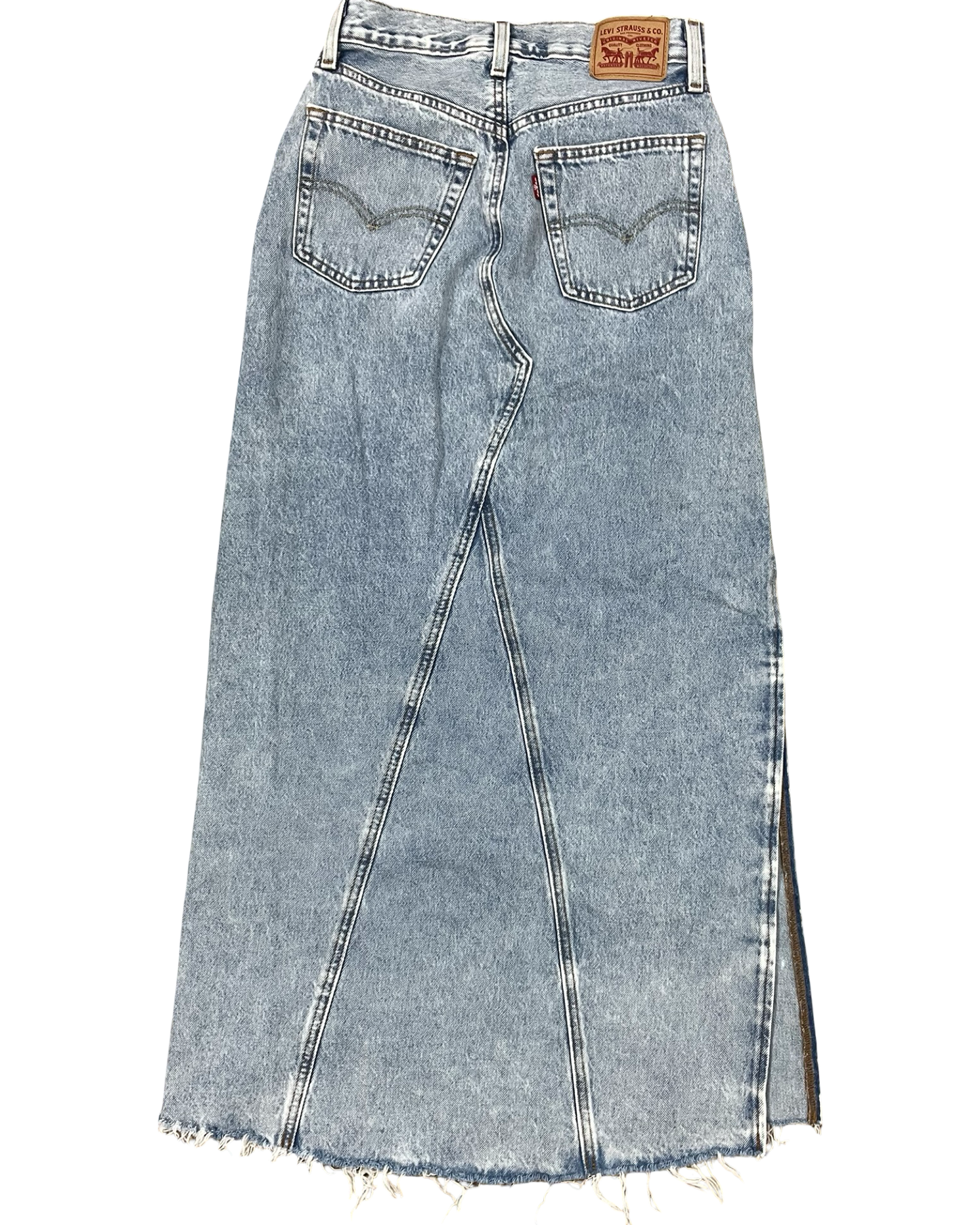 Skirt Maxi By Levis In Blue Denim, Size:0