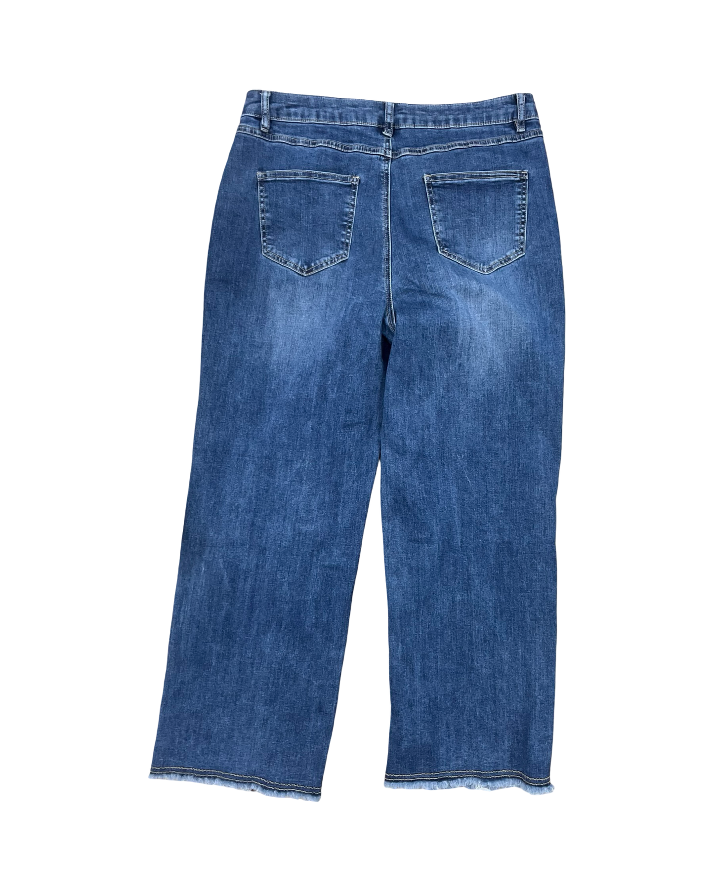 Jeans Straight By Charlie B In Blue Denim, Size:12