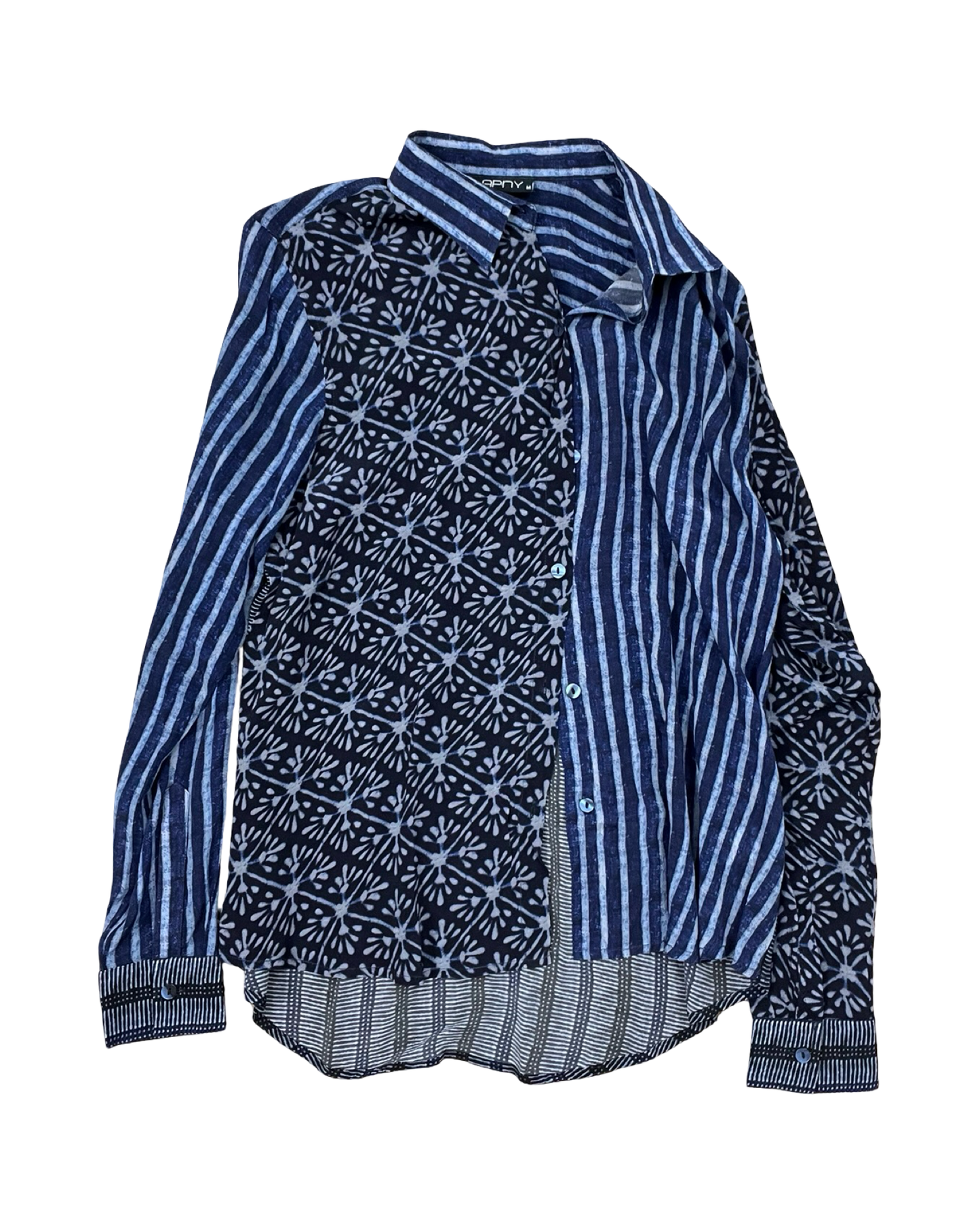 Blouse Ls By Apny In Blue, Size:M