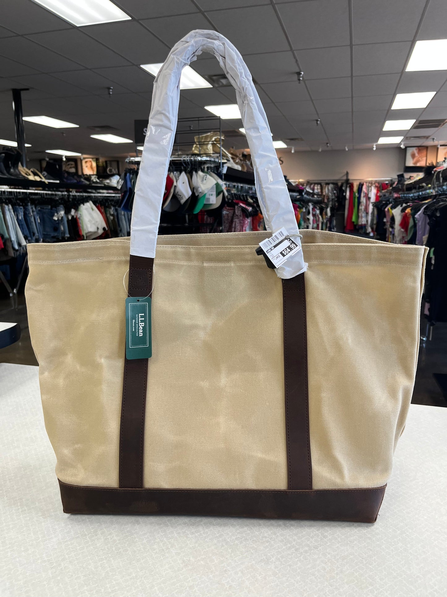 Tote By Lands End In Brown, Size:Large