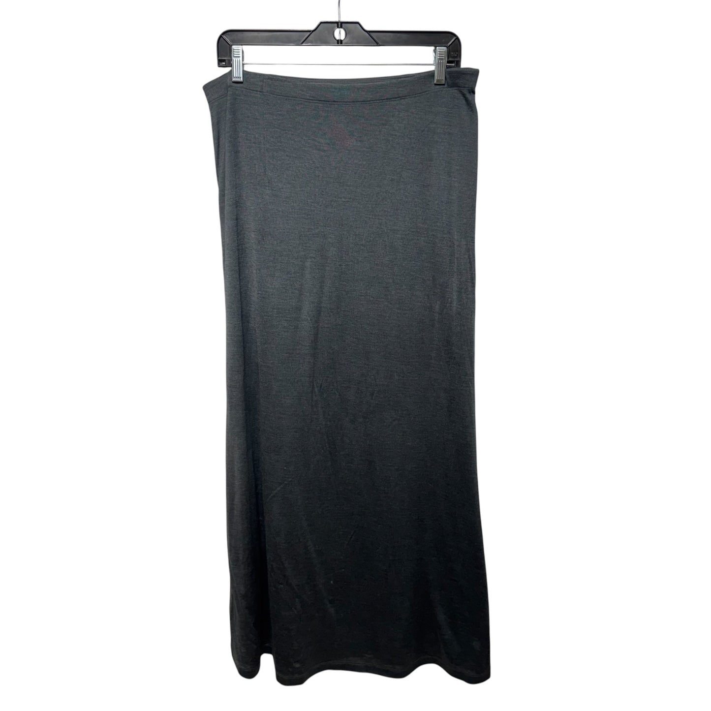 Silk & Cotton Skirt Maxi By Eileen Fisher In Grey, Size: M