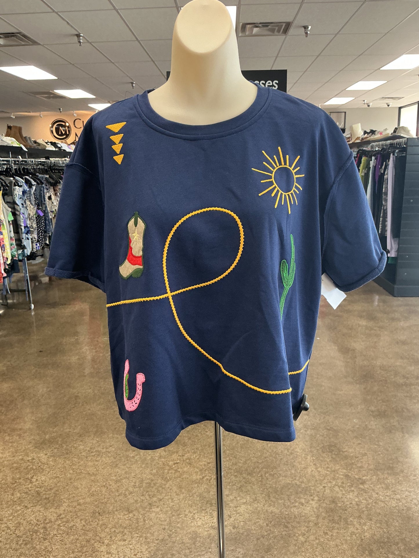 Top Ss By Clothes Mentor In Blue, Size:M