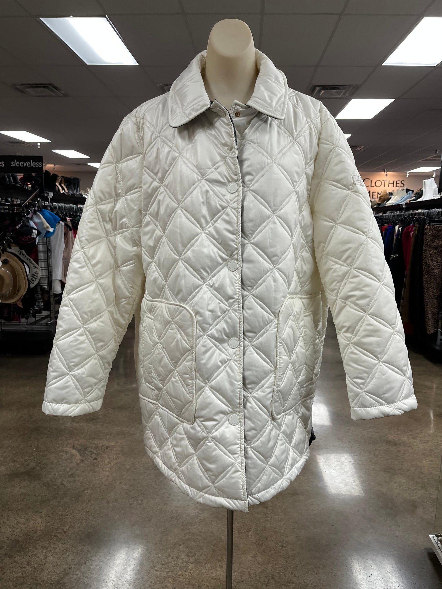 Coat Designer By Kate Spade In White, Size:Xl