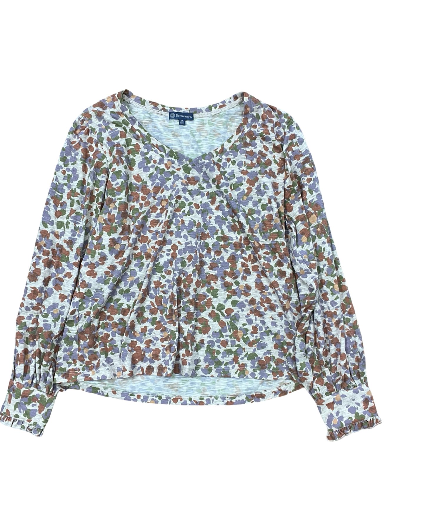 Top Ls By Democracy In Cream & Purple, Size:Xl