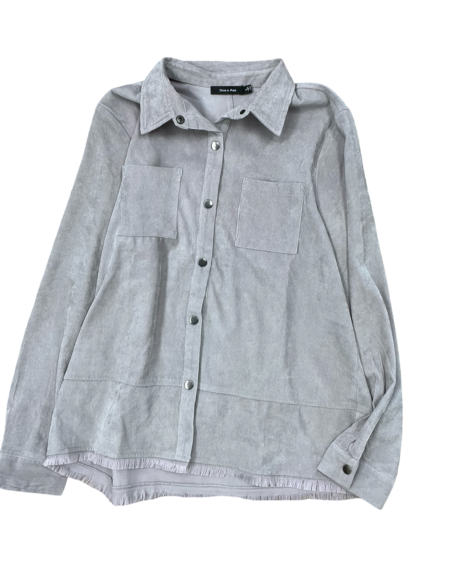 Blouse Ls By Doe & Rae In Grey, Size:L