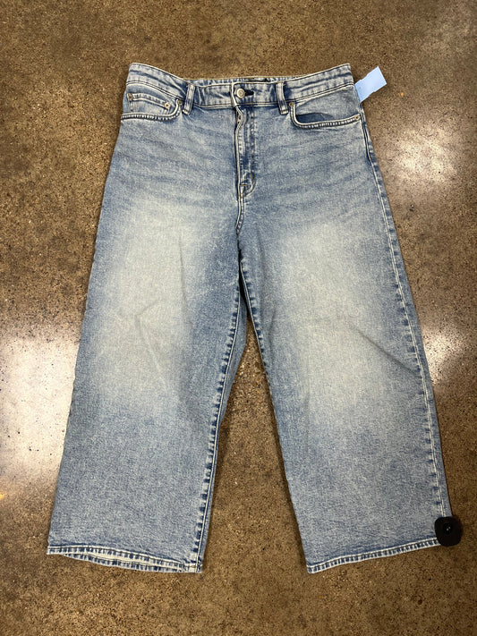 Jeans Wide Leg By Ralph Lauren In Blue Denim, Size:12