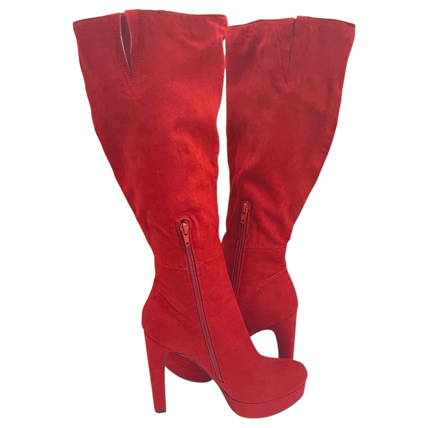 Boots Over-The-Knee Heels By Madden Girl In Red, Size:9