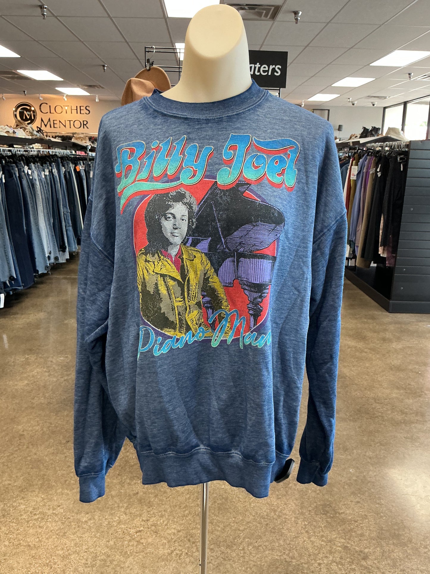 Sweatshirt Crewneck By Clothes Mentor In Blue, Size:M