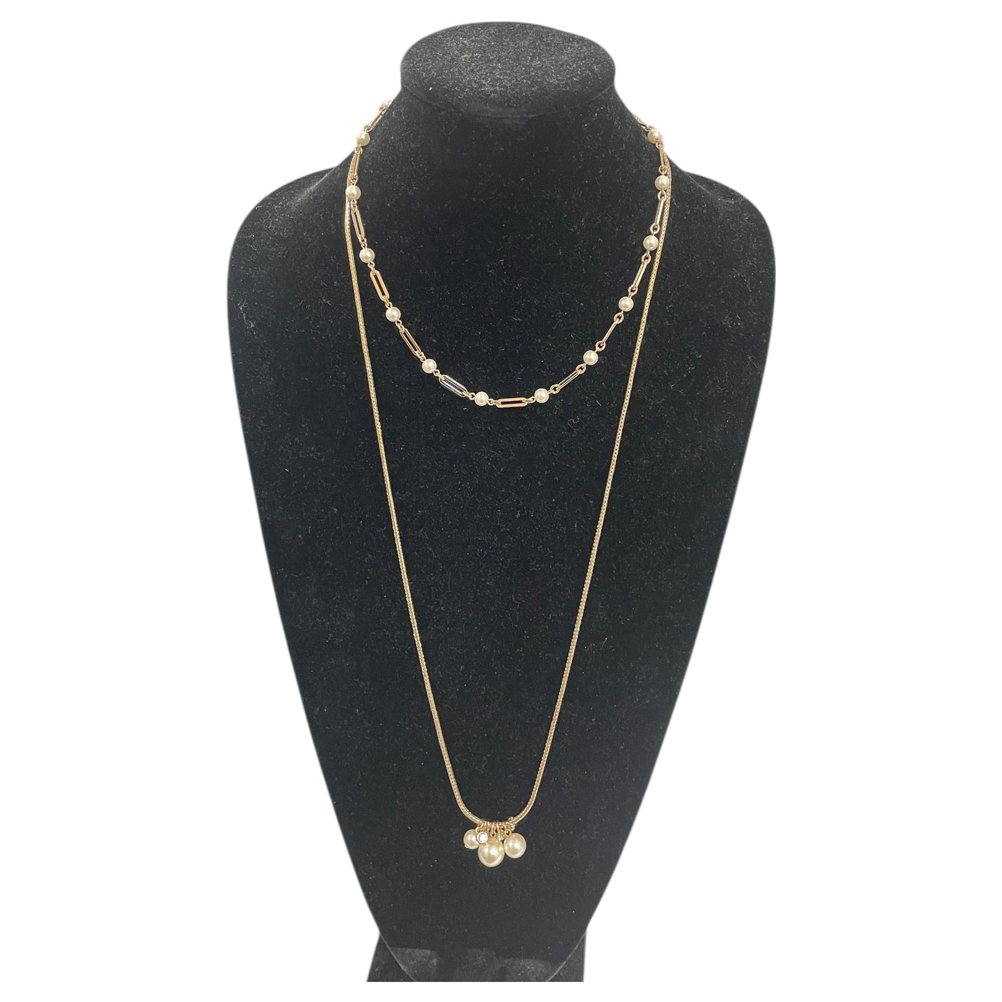 Necklace Lariat & Y-Drop By Anne Klein In Gold