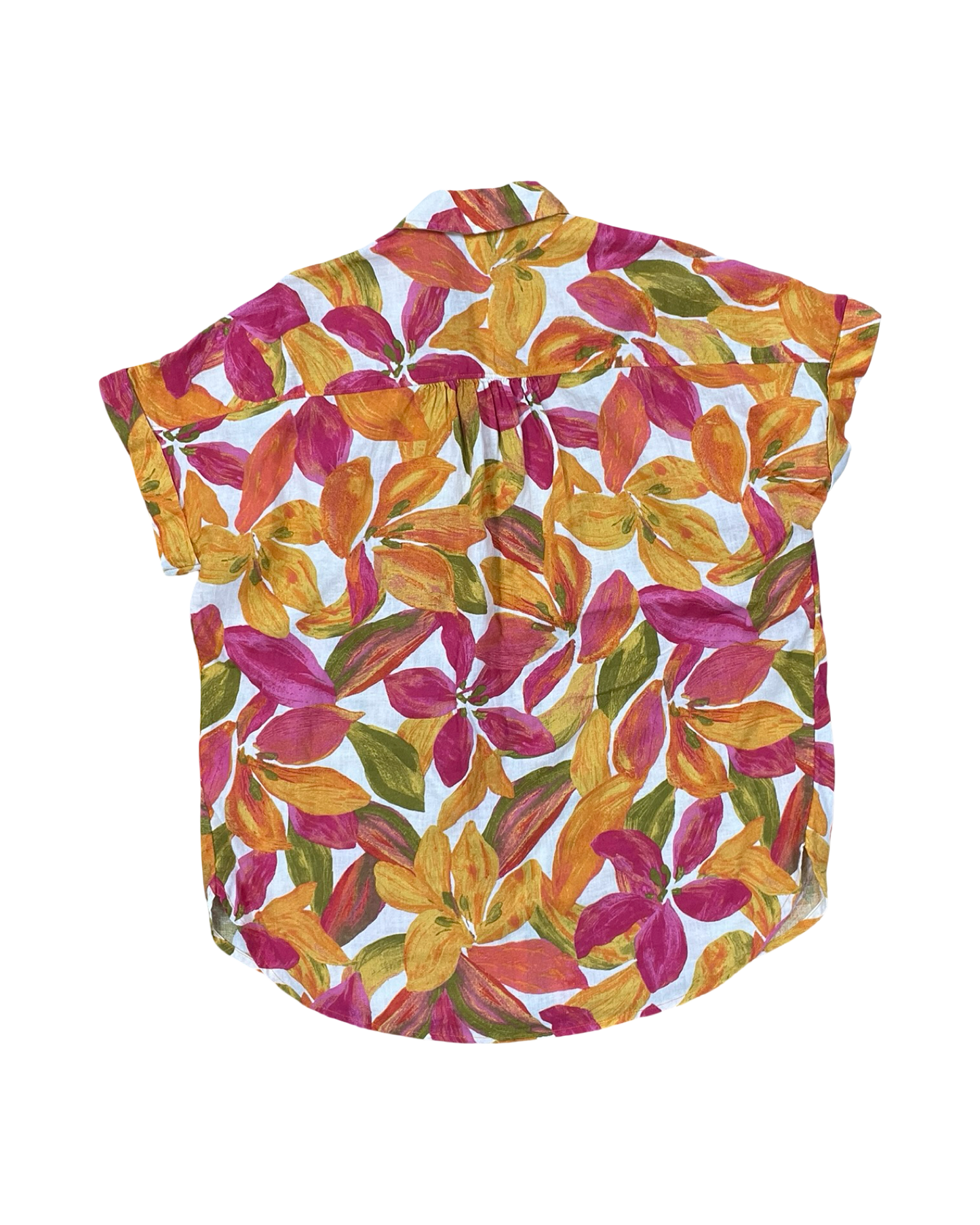Blouse Ss By Time And Tru In Orange & Pink, Size:S