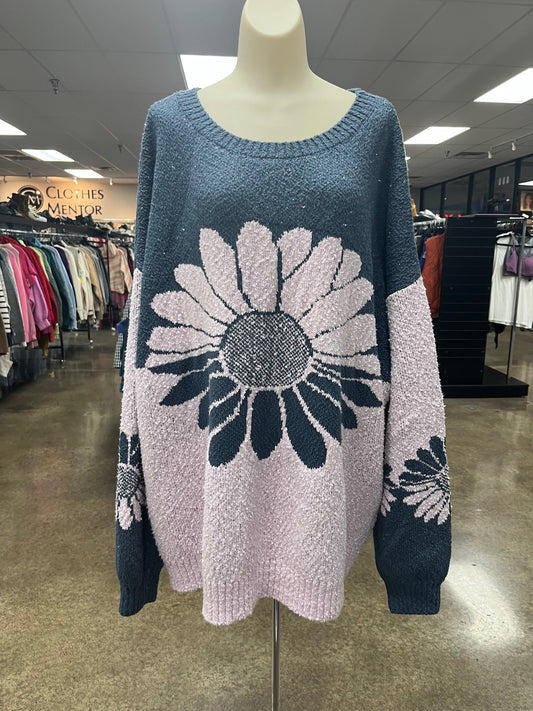Sweater By Free People In Blue & Pink, Size:L