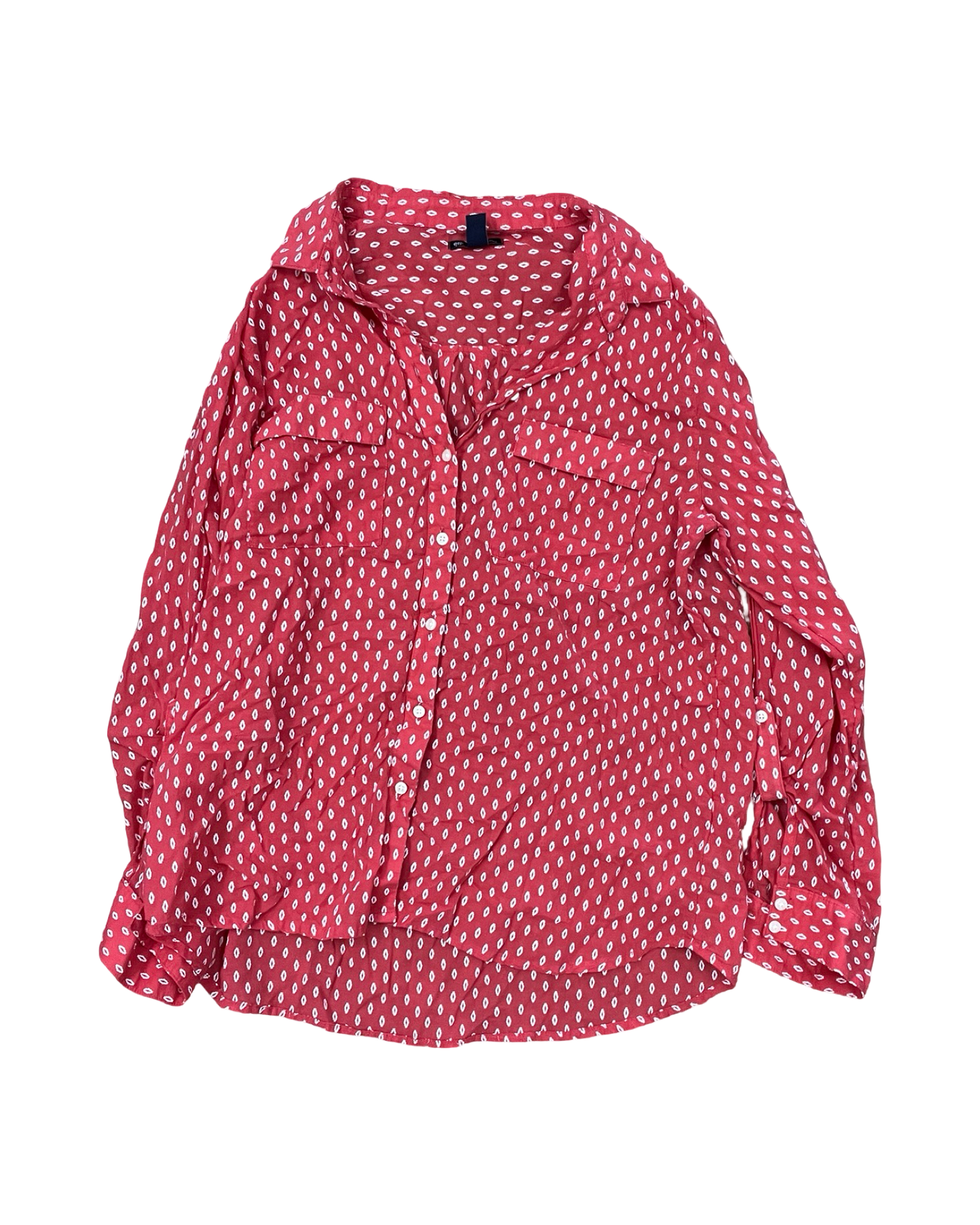 Blouse Ls By Gap In Red, Size:L