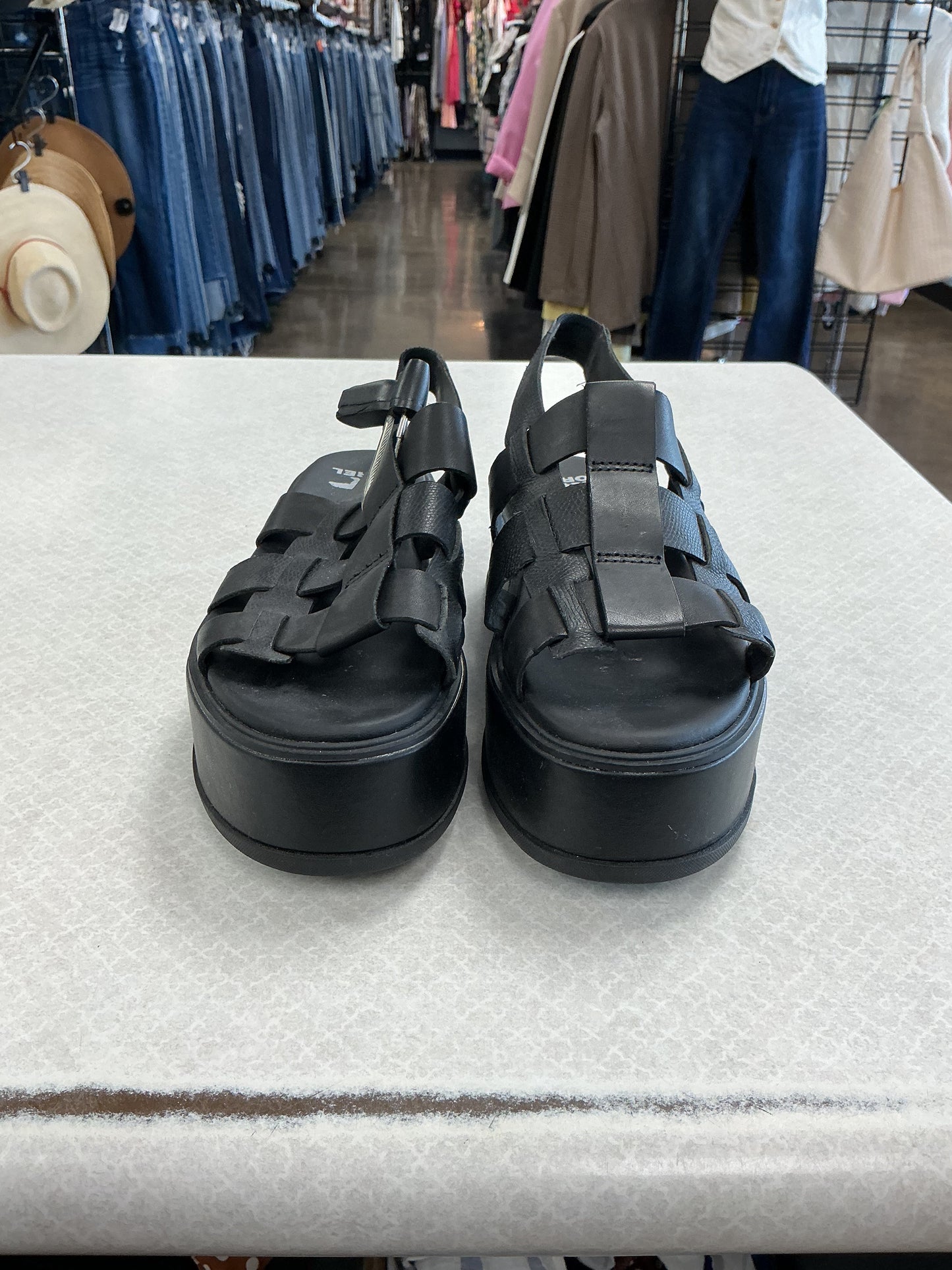 Sandals Heels Platform By Sorel In Black, Size:6.5