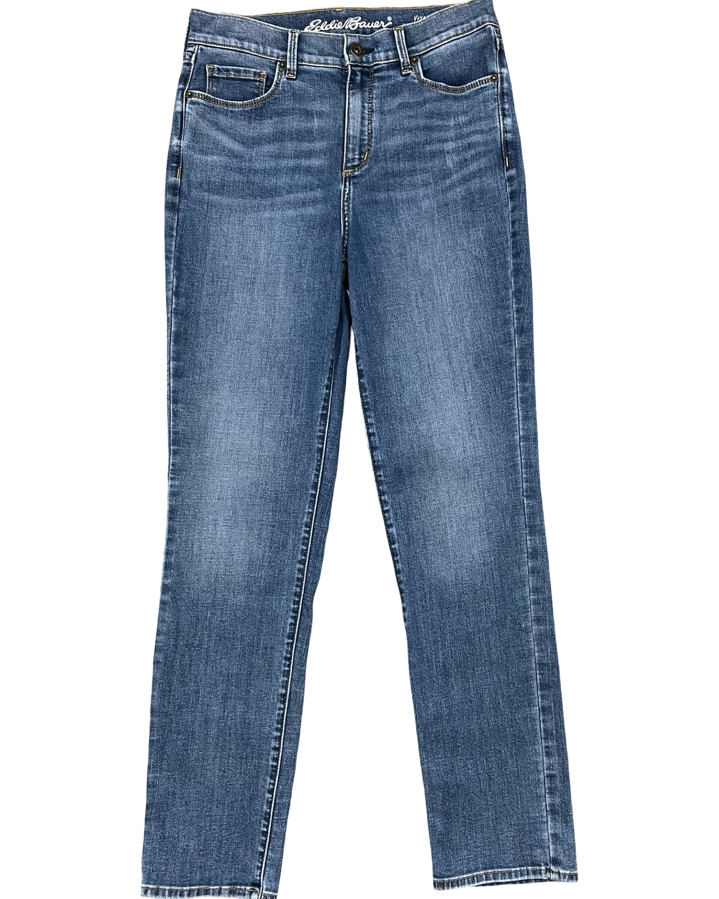 Jeans Straight By Eddie Bauer In Blue Denim, Size:6