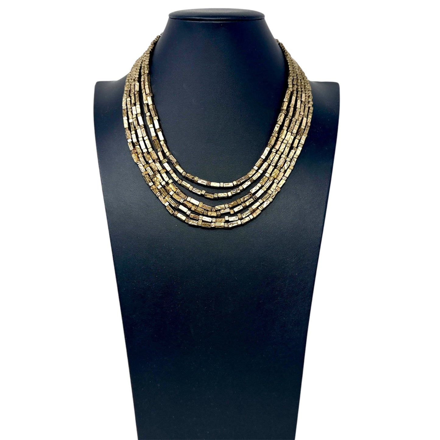 Tribal Boho Cube Beaded Multi-Strand Necklace By Chicos