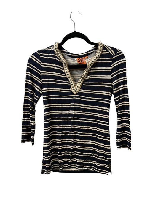 Top Ls Designer By Tory Burch In Black & Tan, Size:Xs