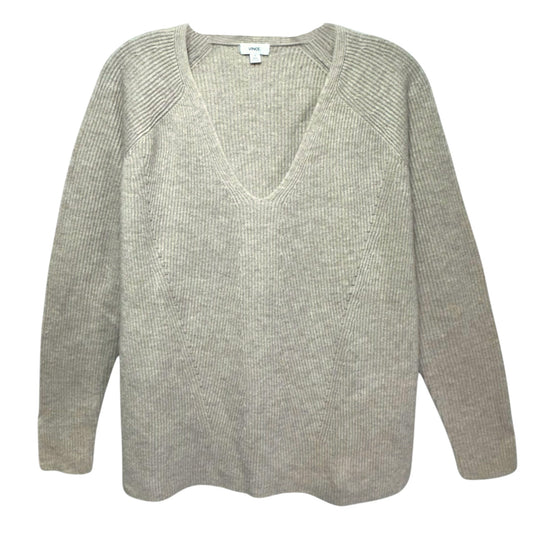 Cashmere Wool Ribbed Light Heather Marzipan Sweater By Vince In Tan, Size: M