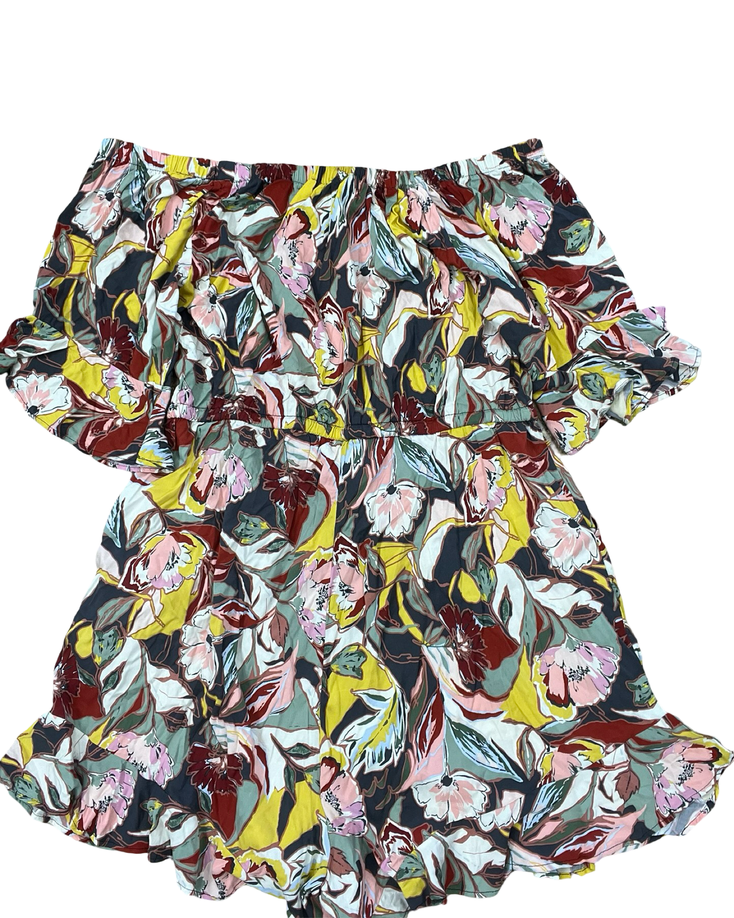 Romper By Torrid In Cream & Green, Size:14