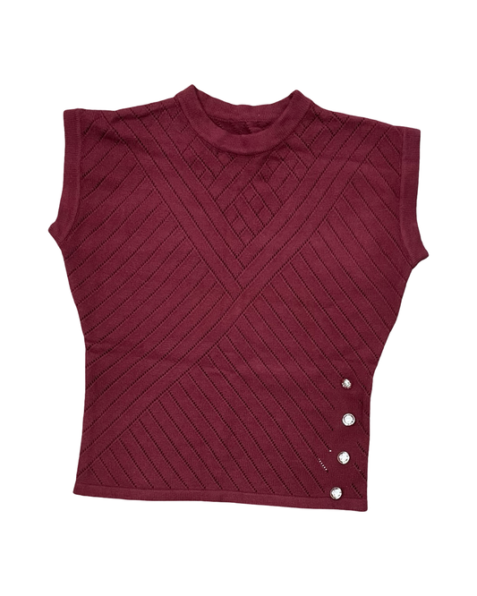 Top Ss By Clothes Mentor In Maroon, Size:L