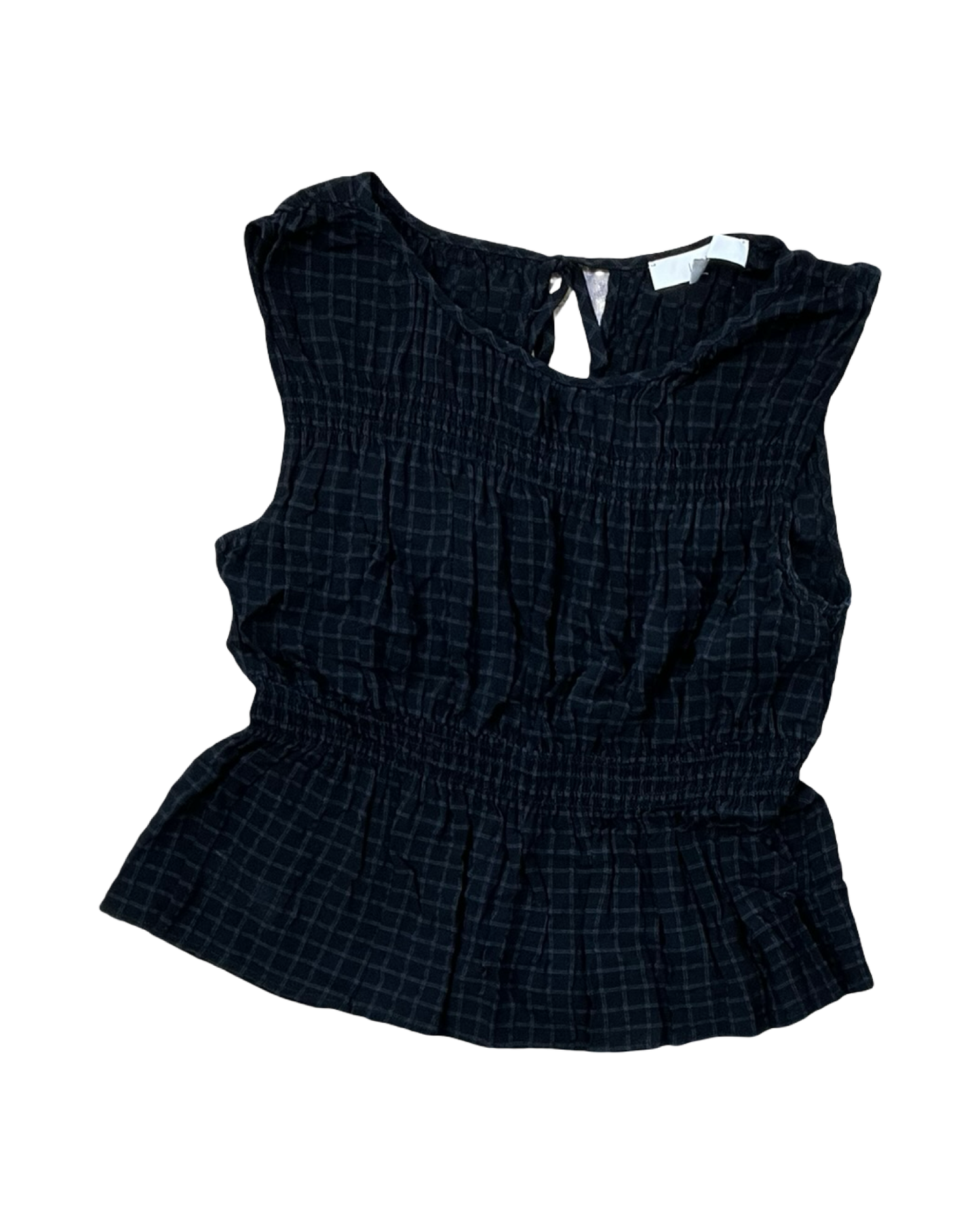 Top Sleeveless By Loft In Black & Grey, Size:M