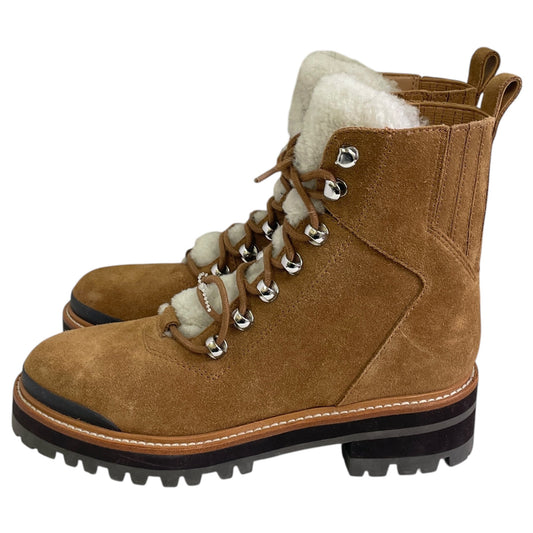 BOOTS ANKLE FLATS by MARC FISHER in BROWN, Size:6