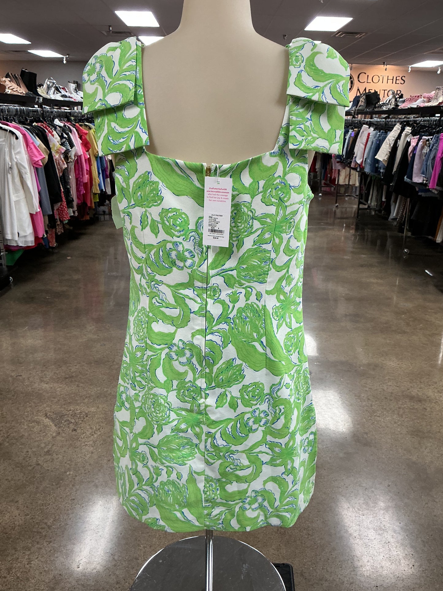 Romper Designer By Lilly Pulitzer In Green & White, Size:6