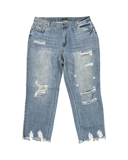 Jeans Flared By Clothes Mentor In Blue Denim, Size:16