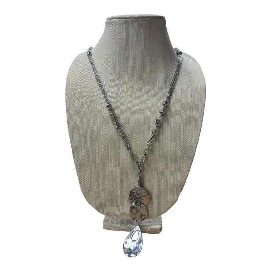 Necklace Lariat & Y-Drop By Chicos In Silver