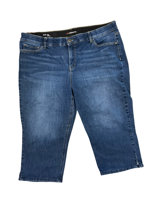 Jeans Cropped By Liz Claiborne In Blue Denim, Size:20