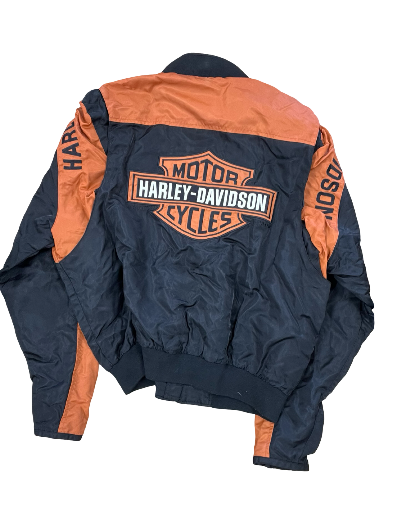 Jacket Moto By Harley Davidson In Black & Orange, Size:L