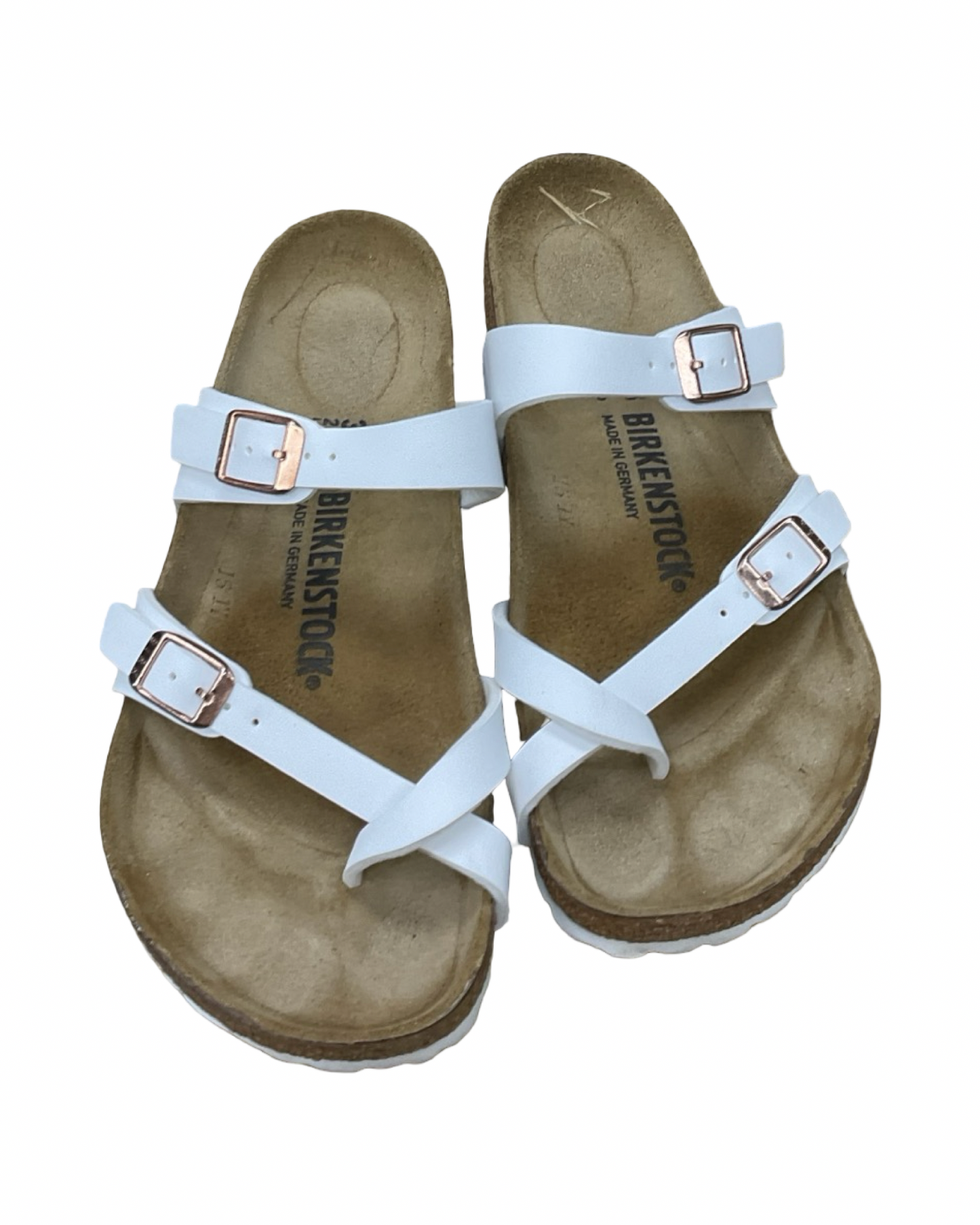 Sandals Flats By Birkenstock In White, Size:7