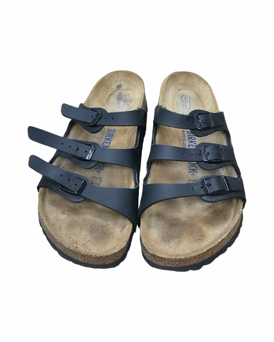 Sandals Flats By Birkenstock In Black, Size:7