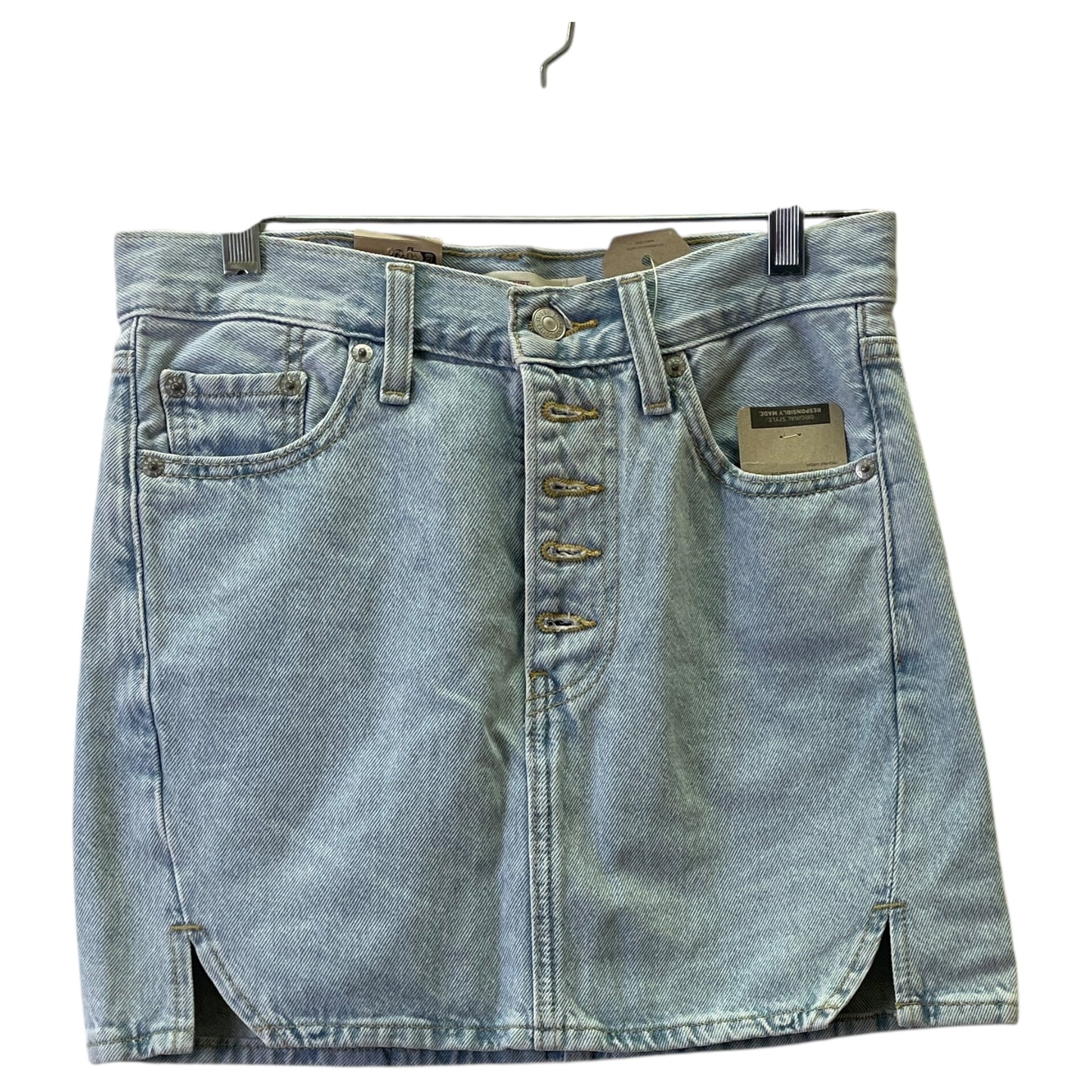 Skirt Mini & Short By Levis In Blue Denim, Size:2