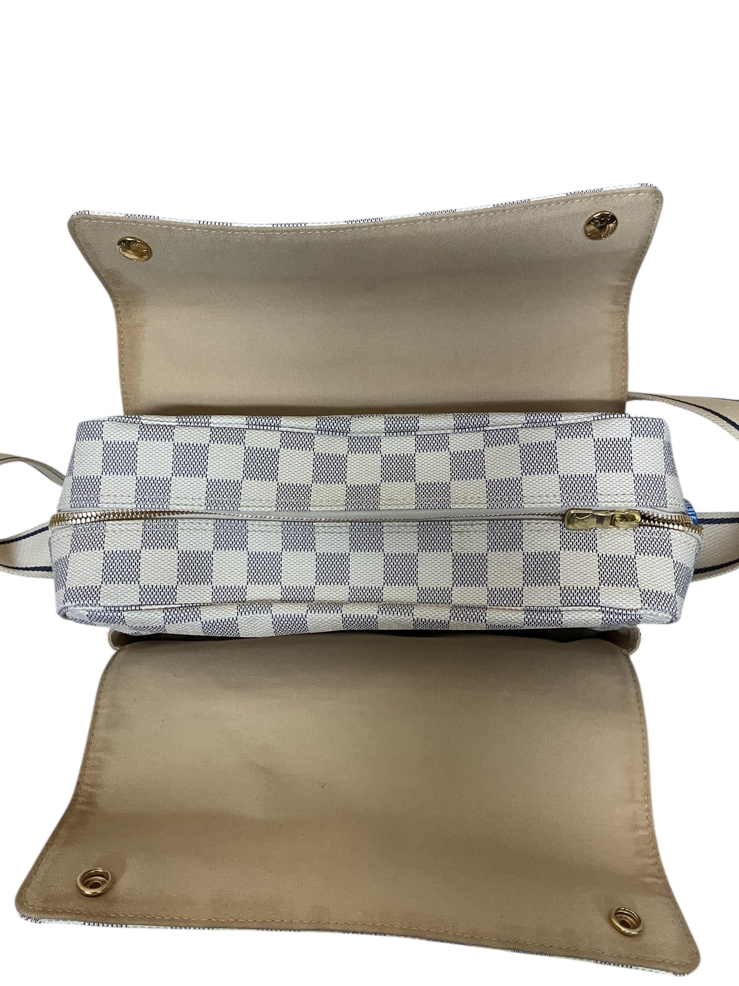 Handbag Luxury Designer By Louis Vuitton In Checkered Pattern, Size:Medium