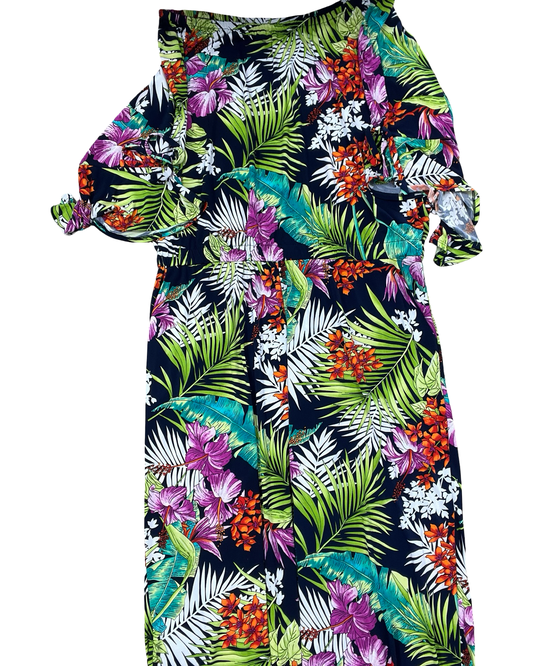 Jumpsuit By Clothes Mentor In Floral Print, Size:Xlp